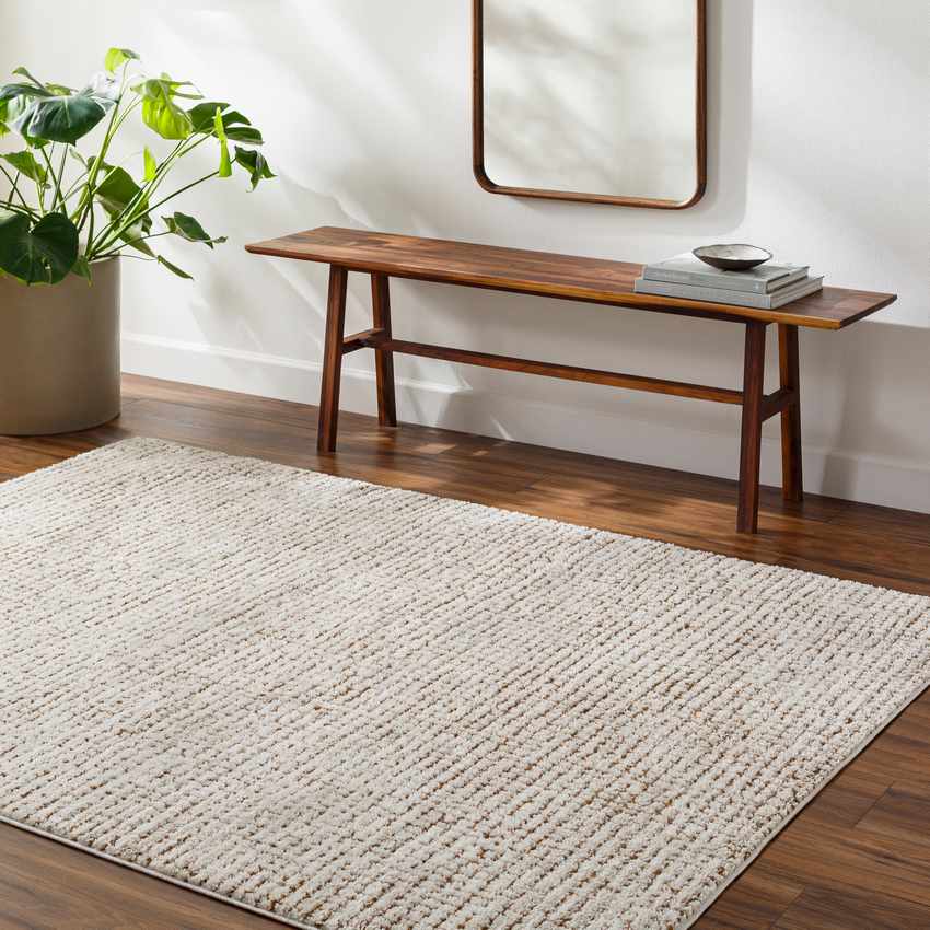 Lajoy Modern Ivory/Brown Area Rug