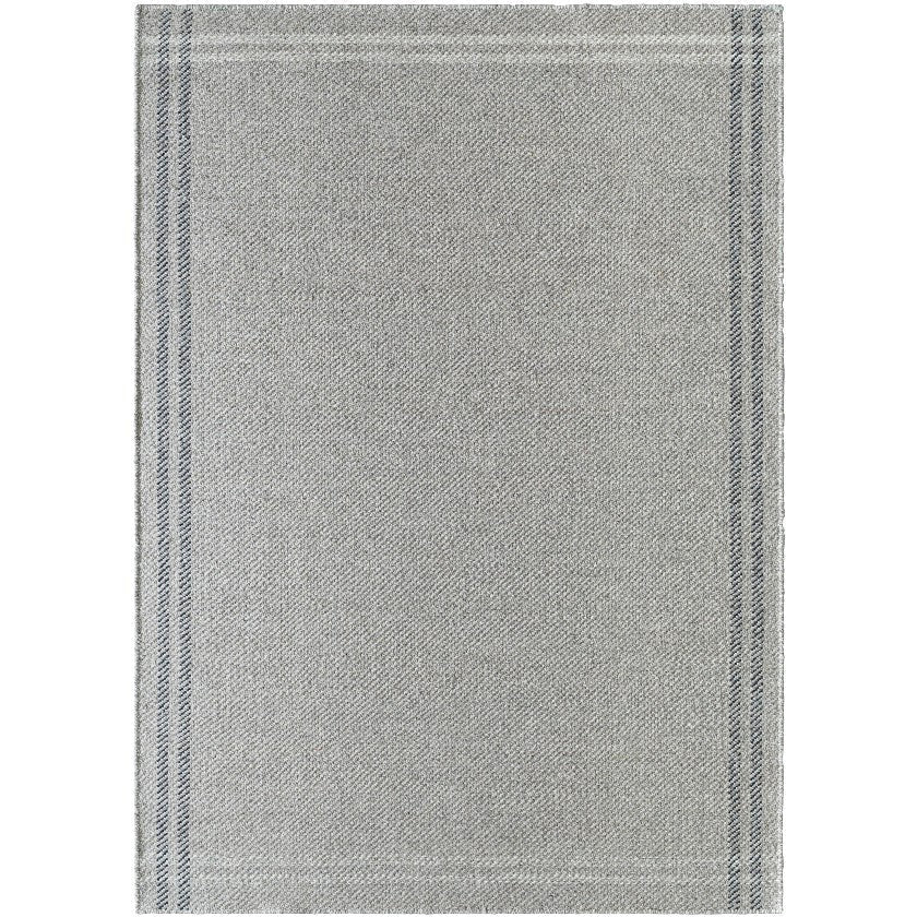 Janmichael Solid and Border Gray/Black Area Rug