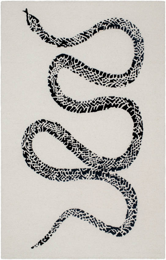 Rachelle Modern Light Silver/Jet Black Area Rug