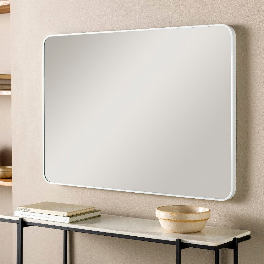 Renna Modern White Wall Mirror