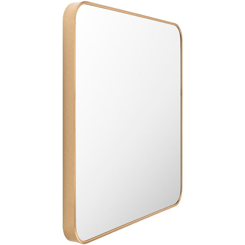 Louvenia Modern Gold Wall Mirror