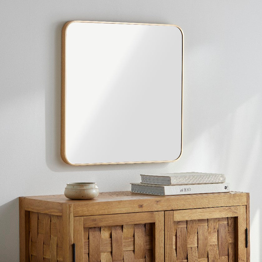 Louvenia Modern Gold Wall Mirror