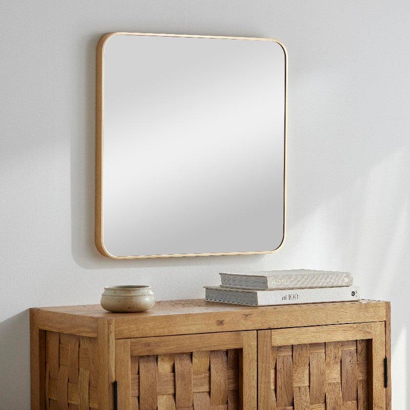 Louvenia Modern Gold Wall Mirror