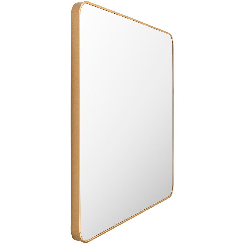 Louvenia Modern Gold Wall Mirror