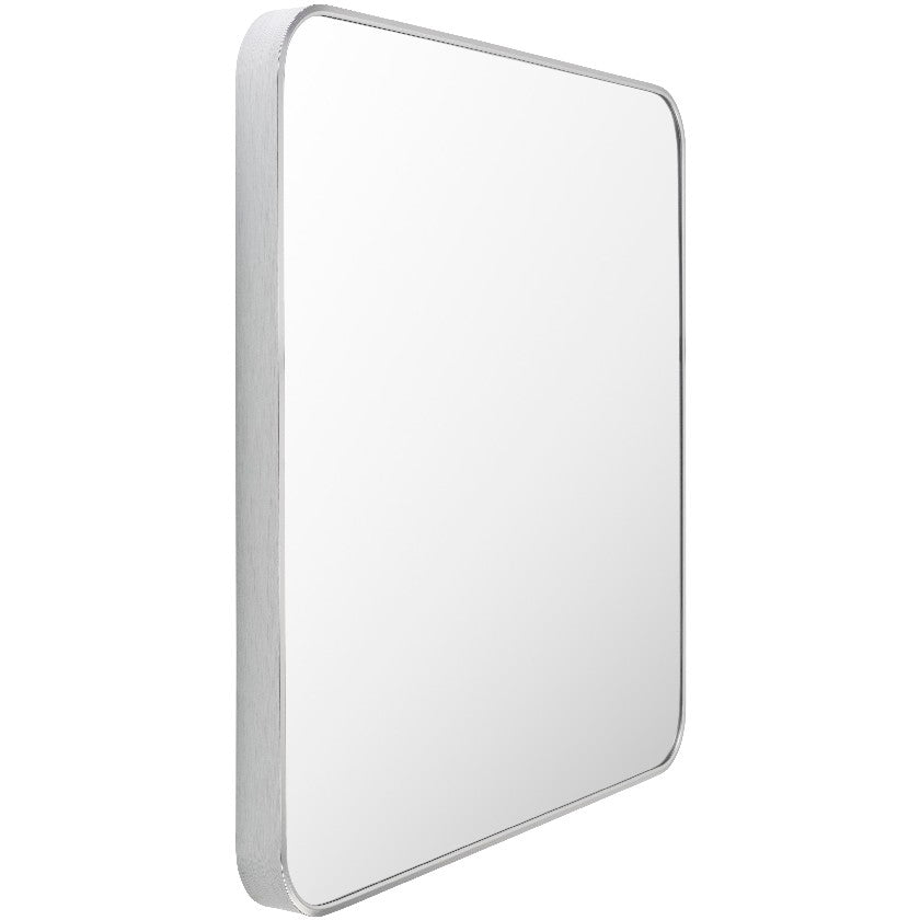 Louvenia Modern Metallic Silver Wall Mirror