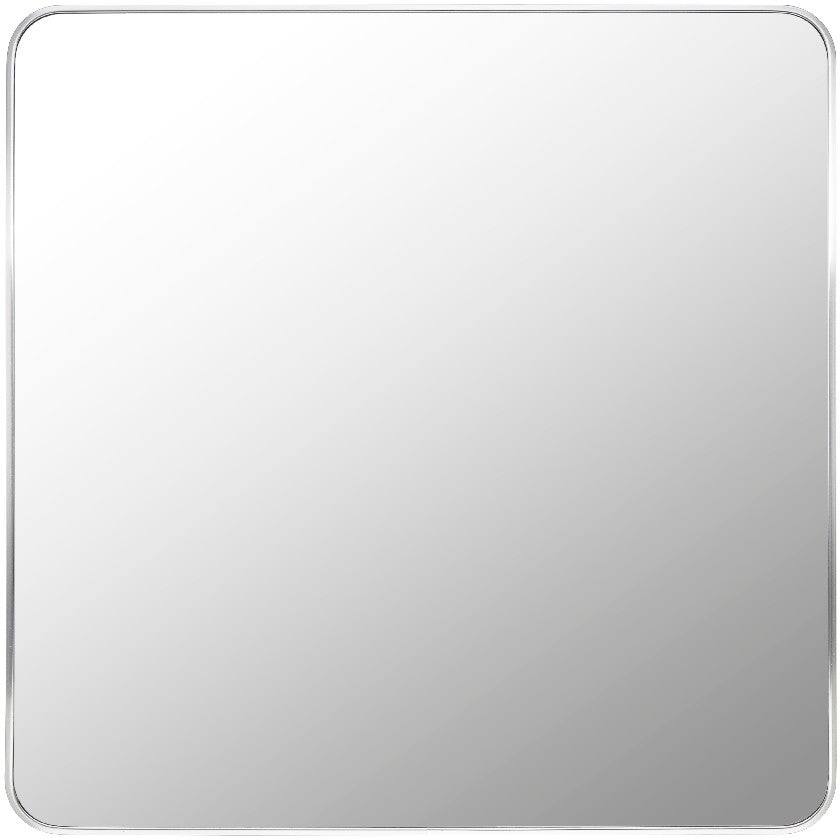 Louvenia Modern Metallic Silver Wall Mirror