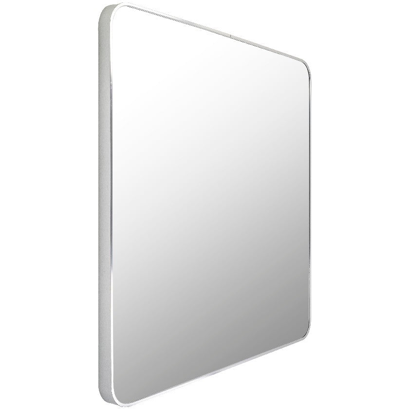 Louvenia Modern Metallic Silver Wall Mirror