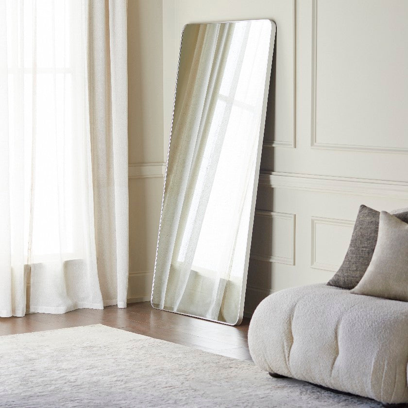 Jackline Modern Metallic Silver Wall Mirror