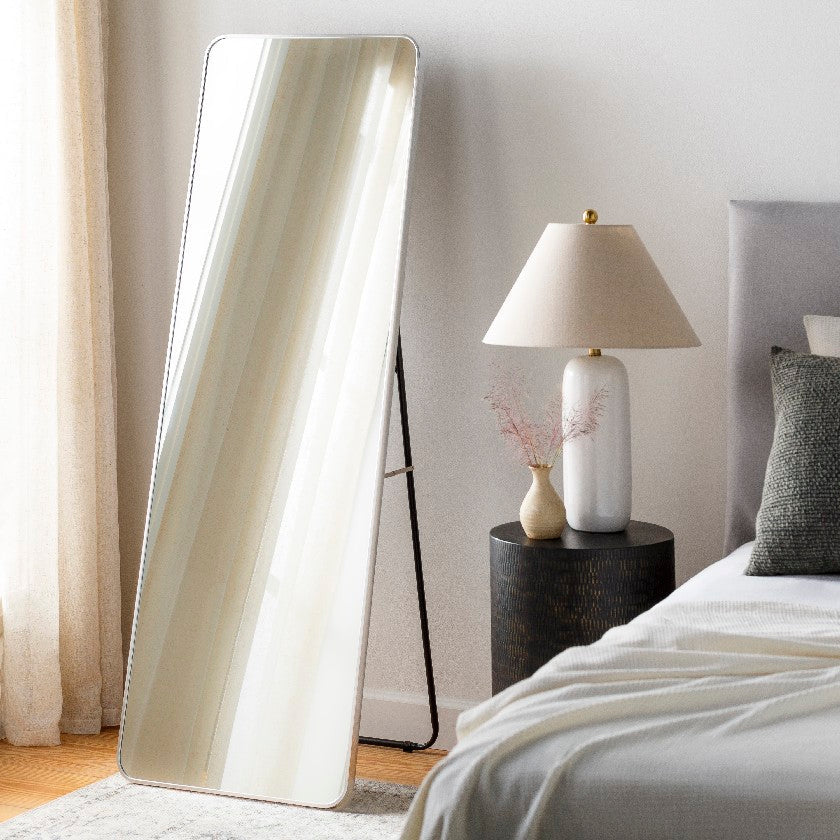 Jackline Modern Metallic Silver Wall Mirror