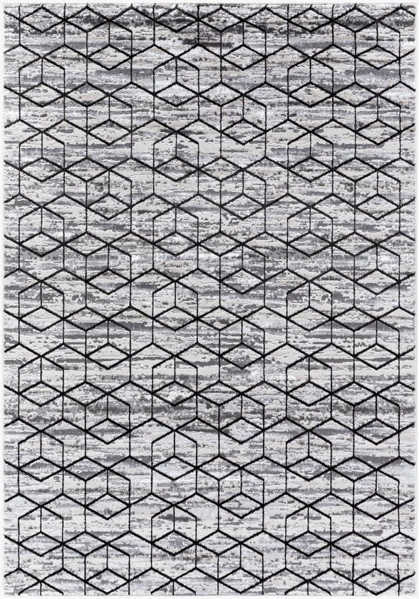 Carlton Modern Black/Light Beige Area Rug