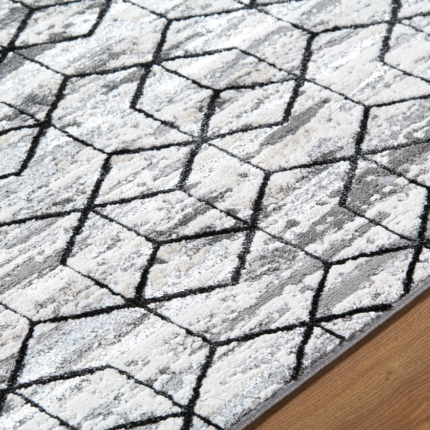 Carlton Modern Black/Light Beige Area Rug