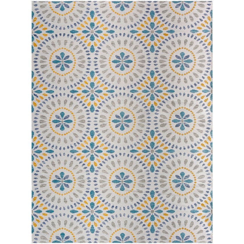 Devorah Coastal Light Gray/Dark Teal Area Rug