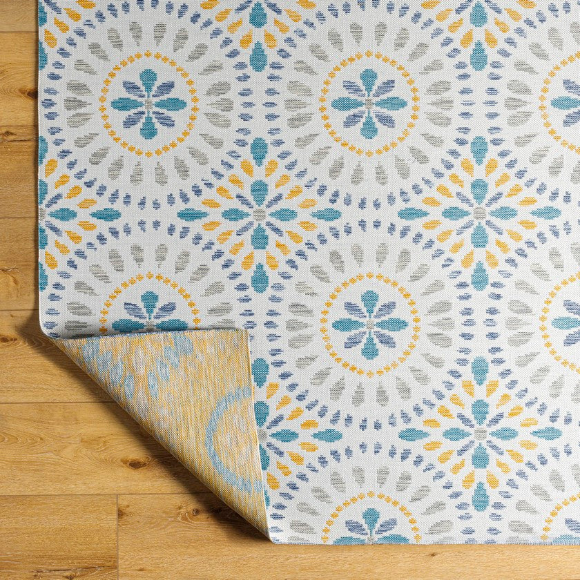 Devorah Coastal Light Gray/Dark Teal Area Rug