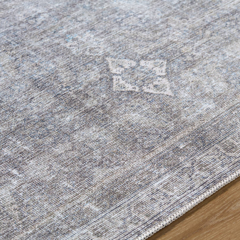 Fisher Traditional Black Washable Area Rug