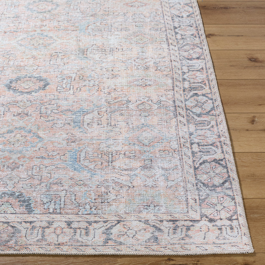 Kearstin Traditional Tan Washable Area Rug