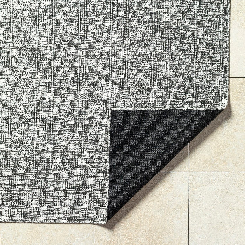 Benjaman Bohemian Black/Cream Area Rug