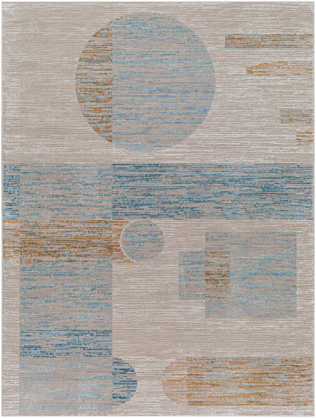 Sumer Modern Tan/Blue Area Rug