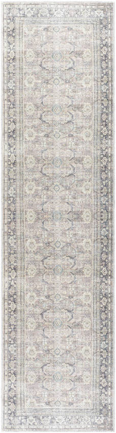 Eran Traditional Light Silver Washable Area Rug