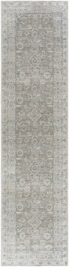 Dian Traditional Khaki/Light Silver Washable Area Rug