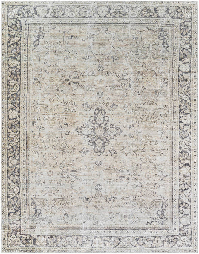 Darling Traditional Warm Grey/Khaki Washable Area Rug - Becki Owens x Livabliss