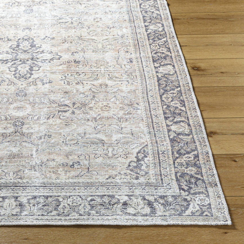 Darling Traditional Warm Grey/Khaki Washable Area Rug - Becki Owens x Livabliss