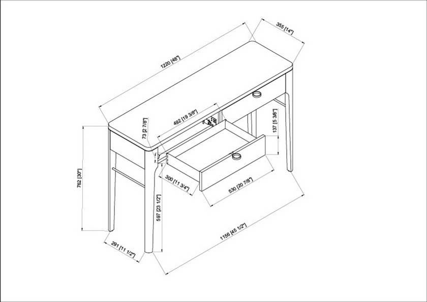 Aeisha Brown Console Table