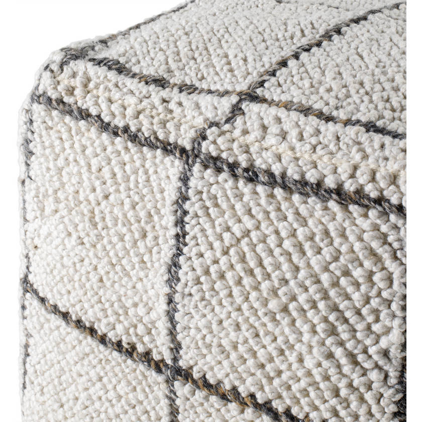 Shareen Cream/Dark Brown Pouf