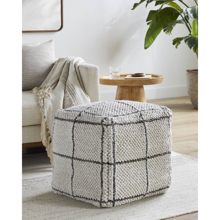 Shareen Cream/Dark Brown Pouf