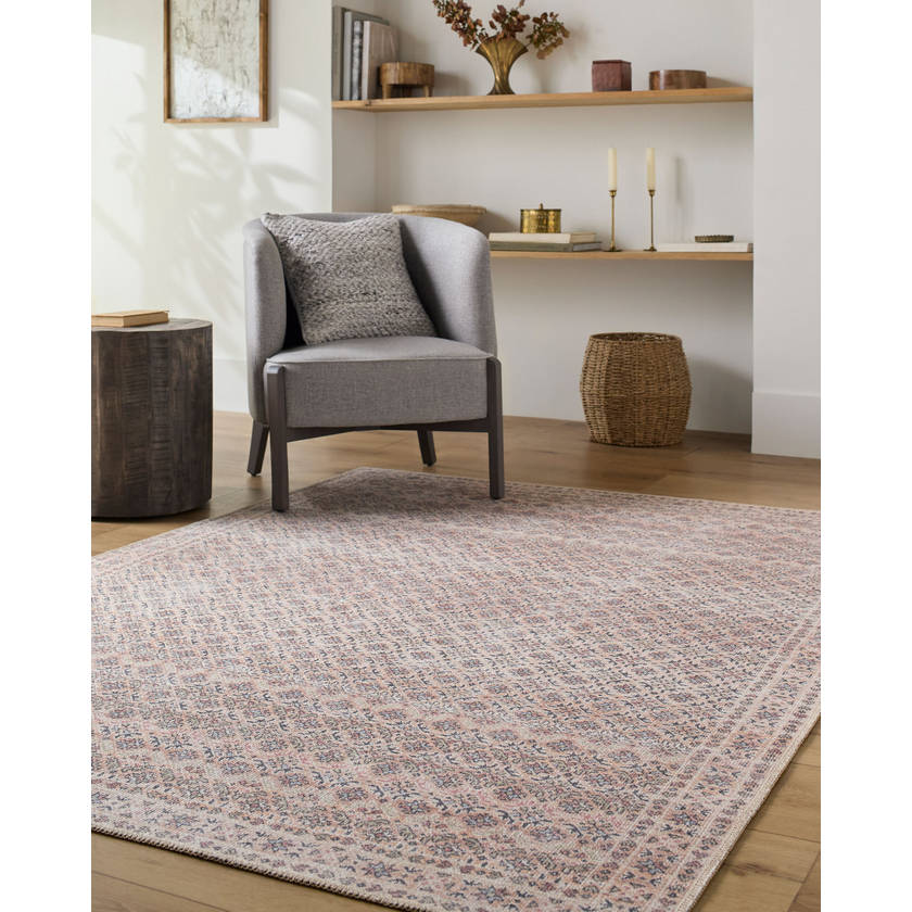 Hardin Traditional Rust Washable Area Rug