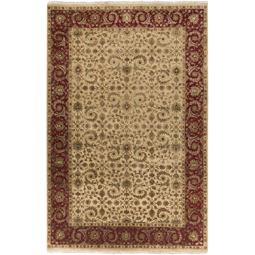 Serra Modern Tan/Brick Red Area Rug