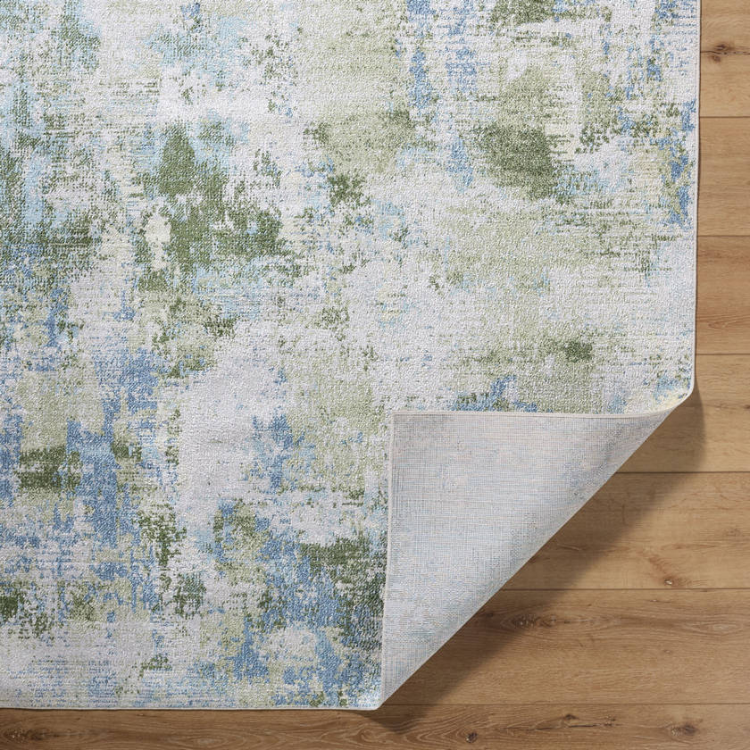 Kamron Modern Sage Green Washable Area Rug