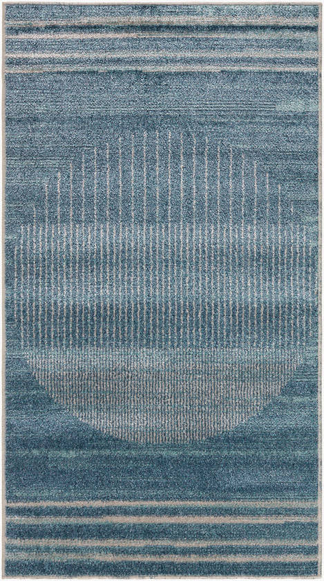 Elk Falls Modern Slate Blue Washable Area Rug