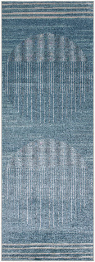 Elk Falls Modern Slate Blue Washable Area Rug