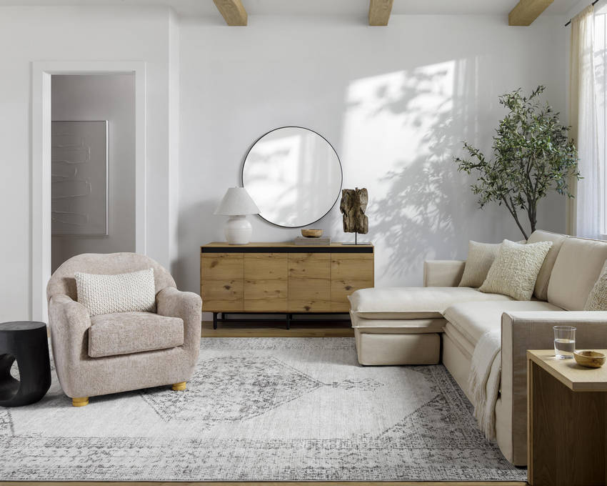 Olympic Traditional Tan/Cream Area Rug - Our PNW Home x Livabliss