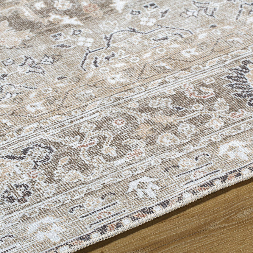 Rainier Traditional Brown Washable Area Rug - Our PNW Home x Livabliss