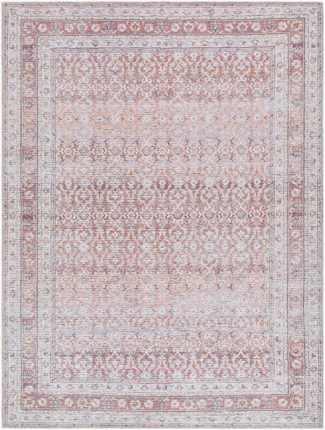 Zehra Traditional Brown Washable Area Rug