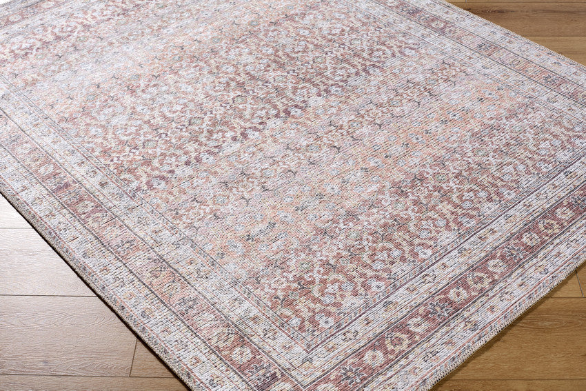 Zehra Traditional Brown Washable Area Rug