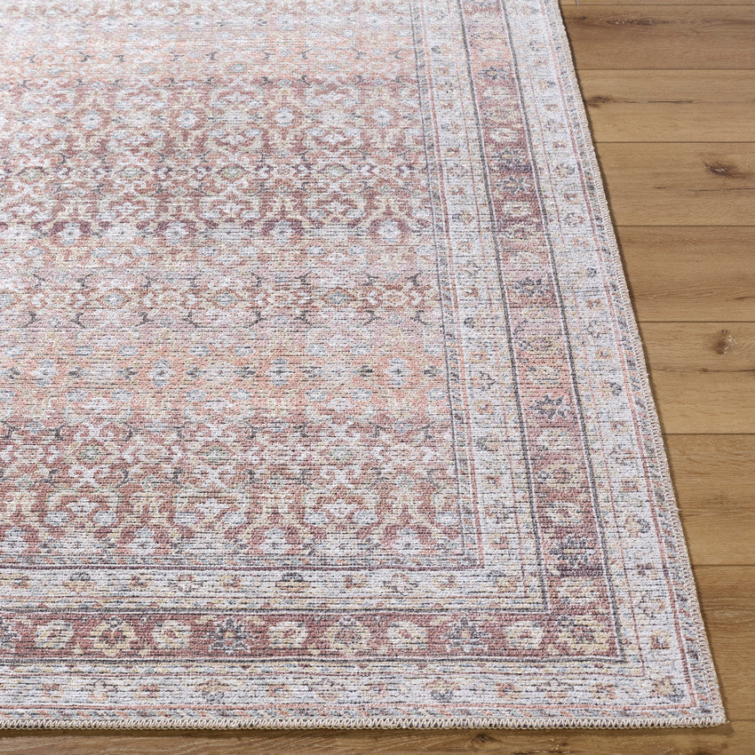 Zehra Traditional Brown Washable Area Rug