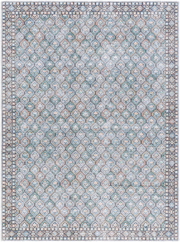 Rommy Traditional Dark Green Washable Area Rug