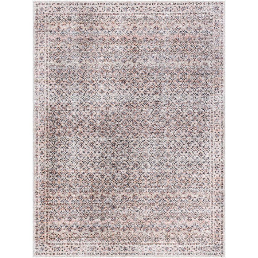 Roneisha Traditional Eggplant Washable Area Rug