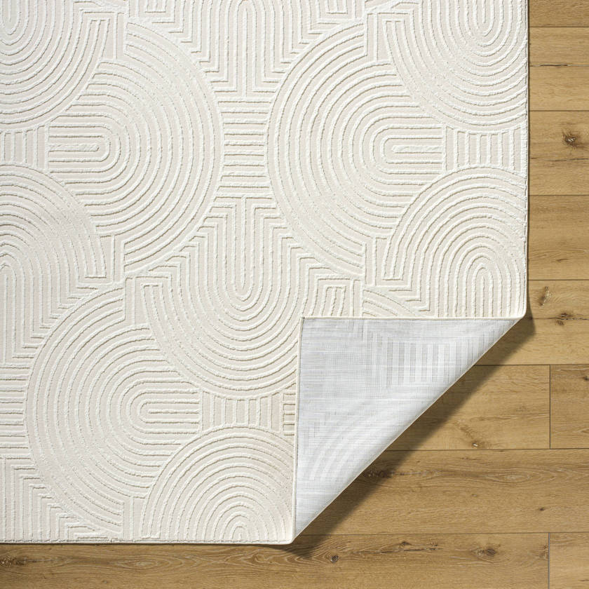 Ramsay Modern Cream/Ivory Washable Area Rug
