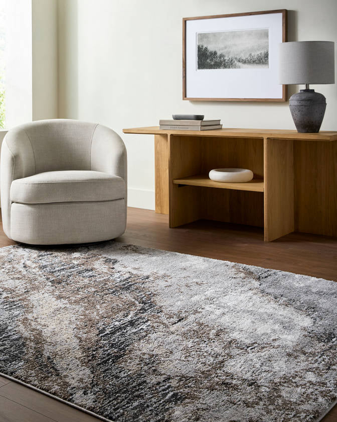 Joshual Modern Dark Brown Area Rug