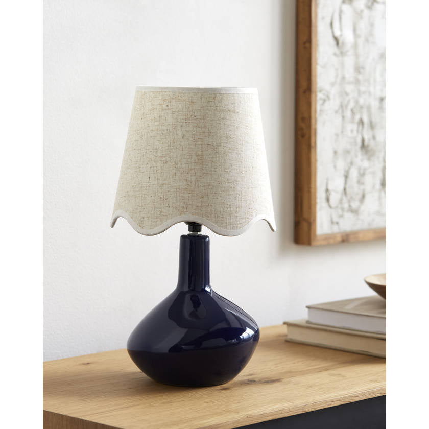 Eiman Rustic Dark Blue/Wheat Table Lamp