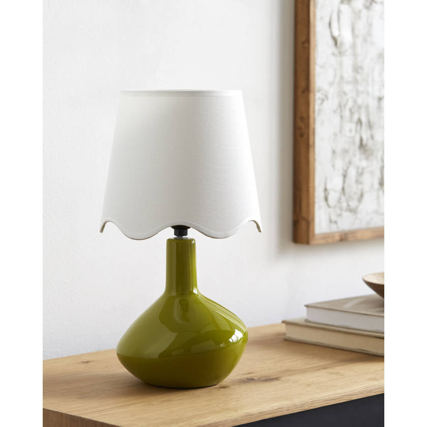 Eiman Rustic Green/White Table Lamp