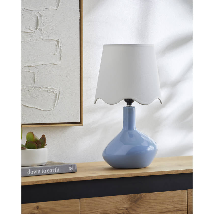 Eiman Rustic Blue/White Table Lamp