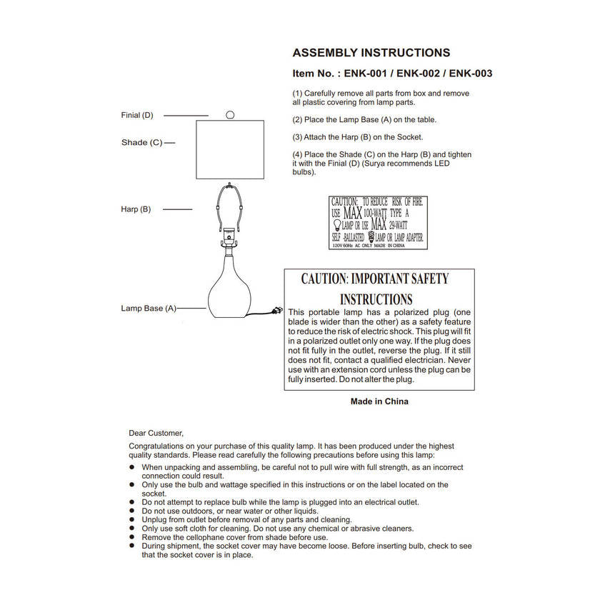 Katerine Cottage Black Table Lamp