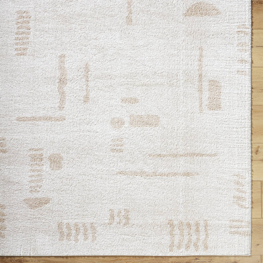 Shareef Modern Beige Washable Area Rug