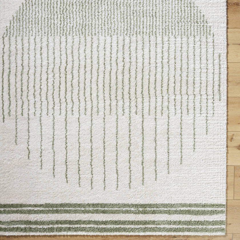 Lyndsi Global Grass Green Washable Area Rug