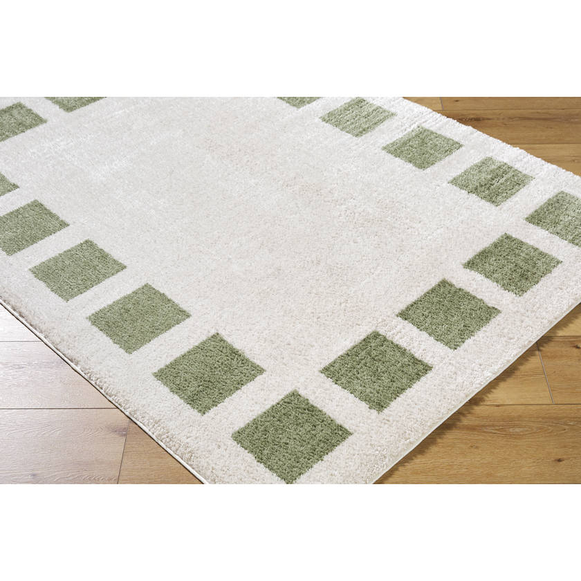 Tameka Modern Grass Green Washable Area Rug