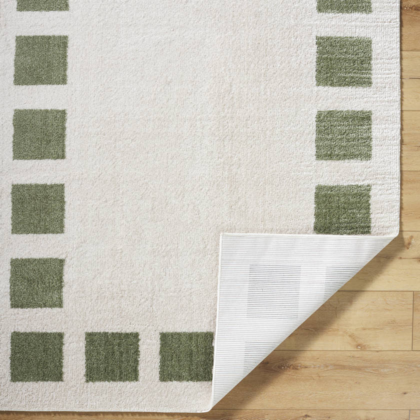 Tameka Modern Grass Green Washable Area Rug